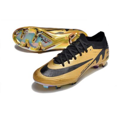 Chuteira de Campo Nike Zoom Mercurial Vapor 15 Elite FG Dourada e Preta